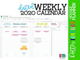 2020 Avery Notebook Dated Google Sheets Weekly Monthly Etsy In 2020 Google Sheets Grade Book Google Calendar