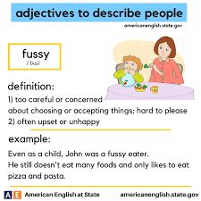 Adjectives To Describe People Fussy English Vocabulary Words Learn English Words Adjectives To Describe People
