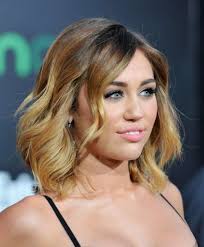 Miley Cyrus Ombre Hair: Layered Mid Length Hairstyles for Women