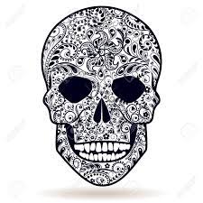 floral noir et blanc a motifs crane humain isole sur tatouages tete de mort idees bras galerie d&#x00027;inspiration visual voices emma in tahiti coloring pages