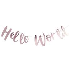 Hello World Baby Shower Banner The Knot Shop