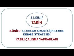 Osmanlı devleti'nin siyasi varlığına yönelik tehditler. 2020 2021 Tarih 11 Sinif 3 Unite Uluslararasi Iliskilerde Denge Stratejisi Yazili Calisma Yap Youtube
