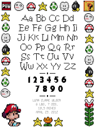 61w x 91h design area: Mario Baby Birth Record Cross Stitch Pattern Nerdpillo