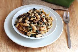 White Beans With Mushrooms And Kale Over Whole Wheat Pasta Recipe Myfooddiary