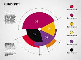 Pie Chart Collection In Flat Design Presentation Template