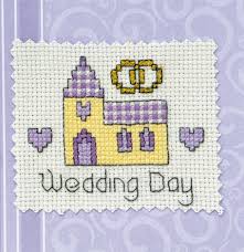 free cross stitch chart church wedding card sewandso