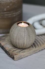 Small Round Wood Effect Candle Holder - Ivy Grey Interiors