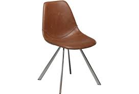 Hellbrauner stuhl wicker braun angebot stuhlen buro. Dan Form Pitch Stuhl Vintage Hellbraun Kunstleder Edelstahl Beine Hertie De