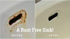 This will create a bubbly cleansing foam. How To Remove Rust Stain On Porcelain Sink Youtube