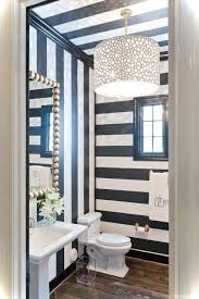 Black And White Wallpaper For Small Bathroom 99 Luxury Black And White Bathroom Ideas Striped Wallpaper Bathroom White Bathroom Bathroom Chandelier