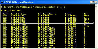 The netstat command lets you print network connections, routing tables, interface statistics, masquerade connections, and multicast memberships. Dos Command To Close And Open Port Jitendra Zaa S Blog