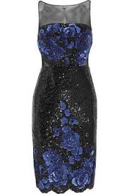 Badgley Mischka Sequined Tulle Dress The Outnet Blue Sequin Dress Tulle Dress Electric Blue Dresses