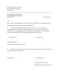 Contoh surat tugas menjadi salah satu jenis surat resmi walaupun dalam pemakaian bersifat internal (hanya pada lingkup instansi/ lembaga). Nota Serah Tugas Docx