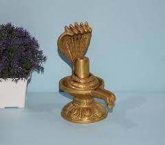 Brass Shivling With Five Headed Snake Royalty Lane Lord Shiva Lingam Ideal  HK268
