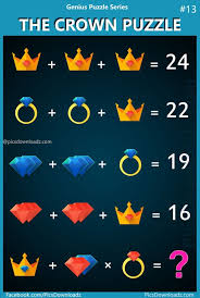 The Crown Puzzle Genius Puzzle Series 13 Viral Logic Math Puzzle Maths Puzzles Math Logic Puzzles Logic Math