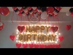 Birthday Surprise For Husband Balloon Decoration At Home Romantic Room D Husband Birthday Decorations Birthday Surprise For Husband Birthday Room Decorations
