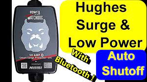 A 50a surge guard like this one: Awesome 50 Amp Surge Protector With Bluetooth Youtube