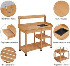topeakmart outdoor garden potting bench