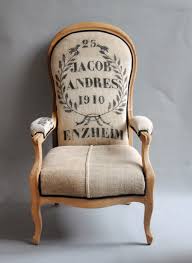 Fauteuil Voltaire Restaure Sacs A Grains Chanvre Ancien Piece Unique Annie Sloan Furniture Furniture Chair