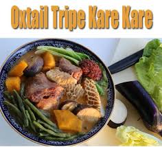 Tripe Oxtail Kare Kare Is A Filipino Favorite Stew Made Of Pork Or Beef And Vegetables In Peanut Sauce For More Recipes Visit Oxtail Recipes Kare Kare Recipe
