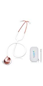 The stethoscope tube will be wrapped with a bling mesh ribbon covered in inward facing Amazon Com Fricare Rose Gold Stethoscope With Carrying Case Pen Light Nurse Doctor Medical Student Gifts Black Industrial Scientific