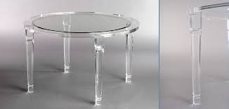 Philipe Round Acrylic Dining Size 50 Round With Inset Bevel Glass 3 Thick Acrylic Legs Glass Round Dining Table Acrylic Furniture Acrylic Table