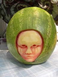 See more ideas about watermelon, watermelon carving, watermelon art. Freaky Watermelon Carving By Clive Cooper Via Www Sparksflydesign Com The Year Of Halloween