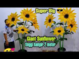 Bunga besar dengan kelopak kuning rekomendasi: Diy Bunga Matahari Raksasa Sudut Ruangan How To Make Standing Flower Giant Sunflower Youtube