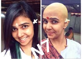 Indian shaved her head in Temple in india