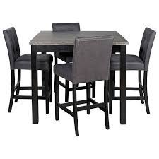 Finding dining room sets for large families can be difficult. Signature Design By Ashley Garvine 5 Piece Square Counter Height Dining Room Table Set With Bar Stools Royal Furniture Pub Table And Stool Sets