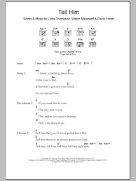 Originaltickets für céline dion direkt beim marktführer eventim bestellen. Tell Him Sheet Music Celine Dion Guitar Chords Lyrics