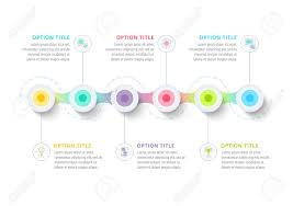 Business Process Timeline Infographics In Step Circles Milestones