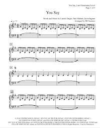 You Say Lauren Daigle Easy Piano At Late Elementary Level In 2020 Easy Piano Popular Piano Sheet Music Sheet Music