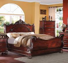 Queen sleigh bedroom sets cheap. Acme Furniture 22360q Abramson Antique Cherry Queen Sleigh Bedroom Set 4pcs Traditional Abramson 22360q Set 4
