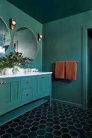 forget minimalism these maximalist bathroom ideas are big on style and color hunker green tile bathroom green bathroom teal bathroom