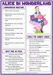 Oct 21, 2021 · 158 alice in wonderland trivia questions & answers : Alice In Wonderland Esl Reading Comprehension Worksheets