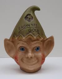 Vtg Brownie Gold, Girl Scout Pixie, Elf Bank