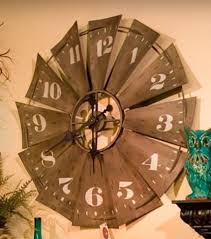 Fan Blade Large Wall Clock Western Home Decor Windmill Decor Home Decor