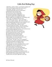 Little Red Riding Hood Rap Poem Fairy Tale Rap Poem Little Red Activities For One Year Olds
