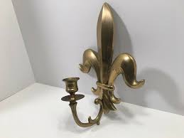 Sconce dimensions 14 x 9.5 x 3.25 58 $17 Fleur De Lis Brass Candle Holder Andrea By Sadek Wall Sconce 10 5 X 8 Home Decor Andreabysadek Candle Holder Wall Sconce Candle Holders Candle Wall Sconces