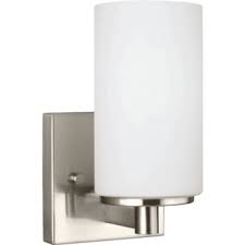 Astonishing bathroom sconces brushed nickel brushed bronze. Sea Gull Lighting Hettinger 9 5 Watts One Light Bath Sconce Brushed Nickel Hd Supply