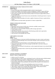 Their job description entails supervising automotive personnel and technicians. Vehicle Manager Resume Samples Velvet Jobs