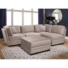 Leyla 5 Piece Fabric Modular Sectional Taupe Gray Modular Sectional Quality Living Room Furniture Sectional Living Room Sets