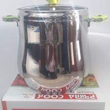 Panci Presto Prima Cook 12 Liter Original Terbuat Dari Bahan Stainlees Steel Yg Tebal Dilengkapi Dengan Katup Pengontrol Temperatur Otomatis Mineral Kaca Beri