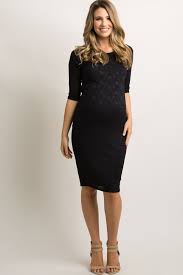 Black Fitted Maternity Midi Dresses In New Styles With Images Fitted Maternity Dress Black Lace Maternity Dress Maternity Dresses