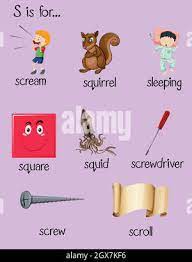 6 letter words starting with s. Many Words Begin With Alphabet S Stock Vector Image Art Alamy
