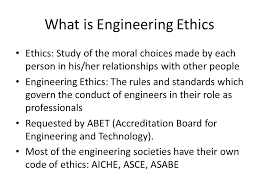 Engineering does not have a single uniform system, or standard, of ethical conduct across the entire profession. Engineering Ethics Bo Hu John Nieber Ppt Video Online Download