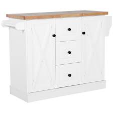 homcom wooden mobile kitchen island