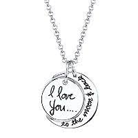 Sterling Silver I Love You To The Moon And Back Pendant Sam S Club Back Necklace Moon Pendant Necklace Sterling Silver Charm Necklace