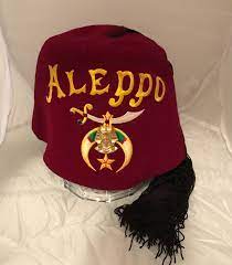 Shriners Fez Aleppo Masonic Red Embroidered Hat Vintage Etsy Embroider Hat Black Tassels Hats Vintage